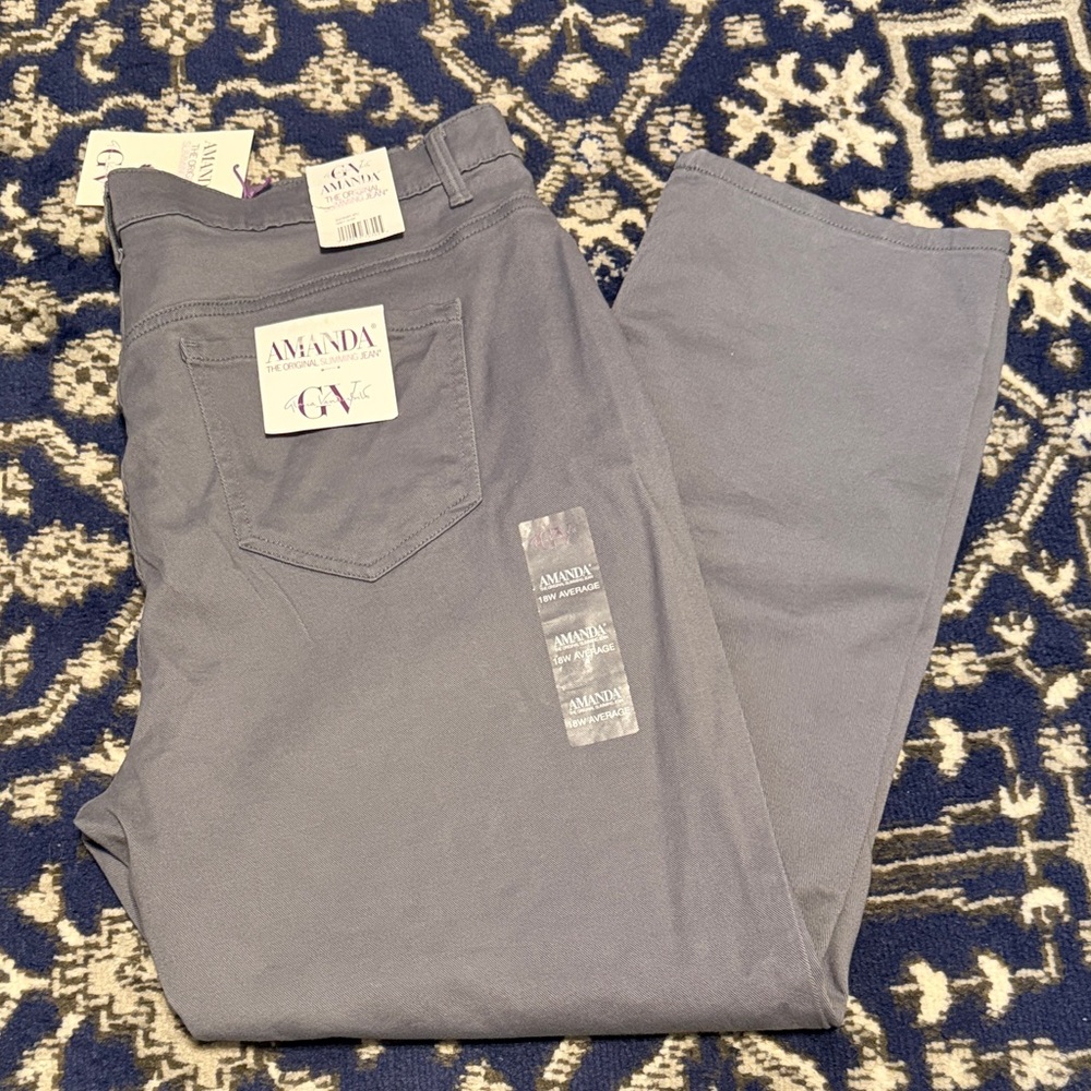 Amanda by Gloria Vanderbilt Gray Stretch Pants size 18W
